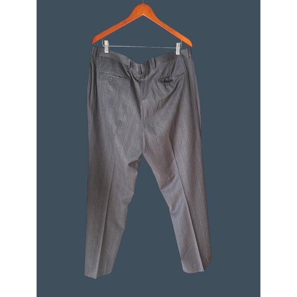 Mens INC International Concepts Gray Pinstripe Dress Pants Size 38/34 Polyester - Picture 2 of 6